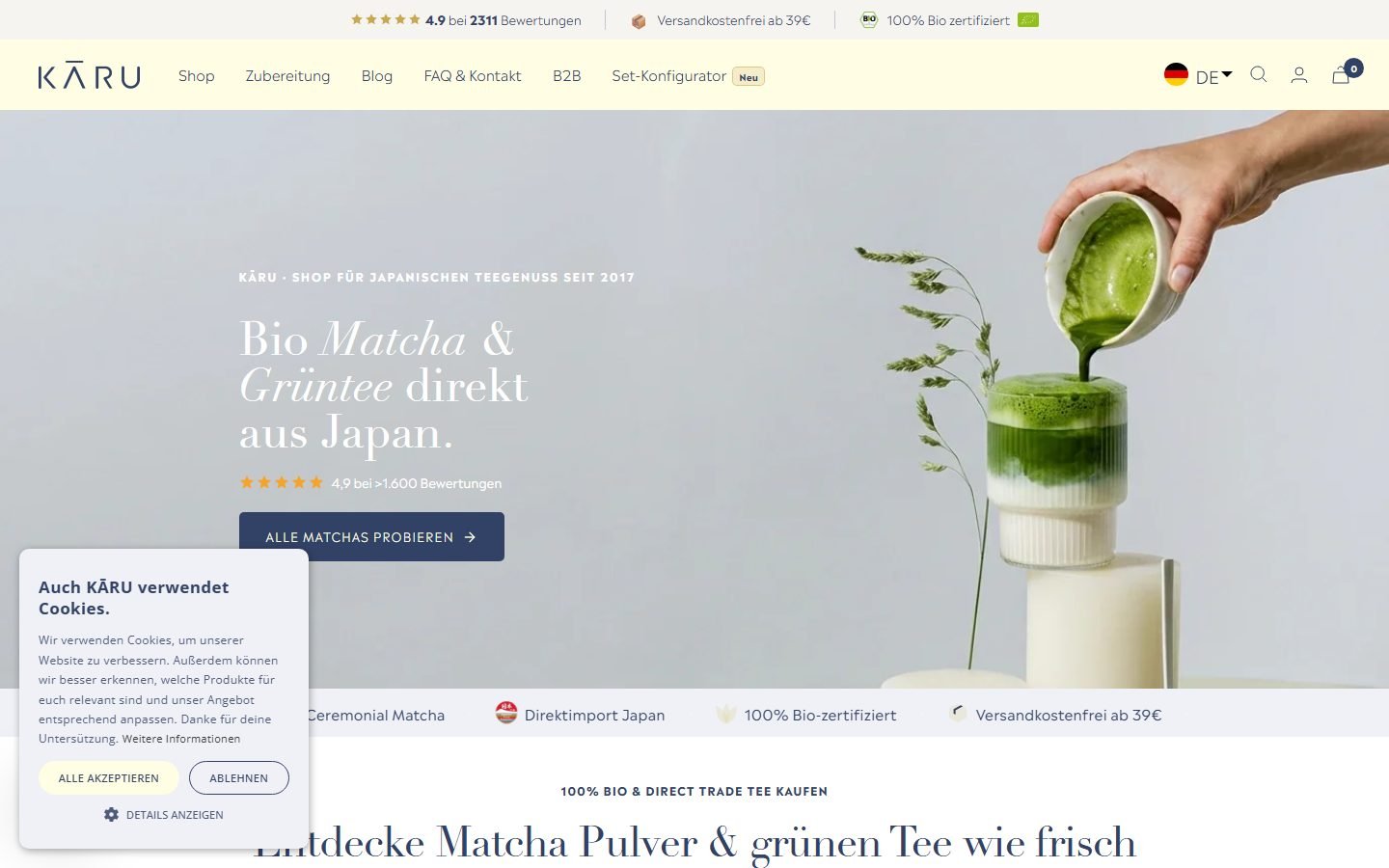 Japanese Matcha Storefront