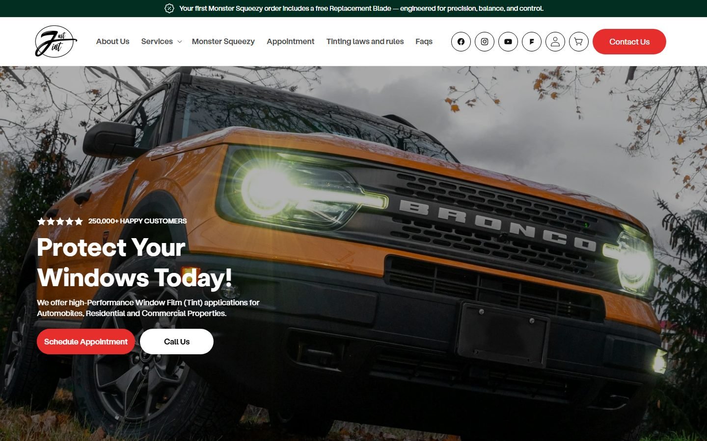 Window Tinting Service Shopify Build